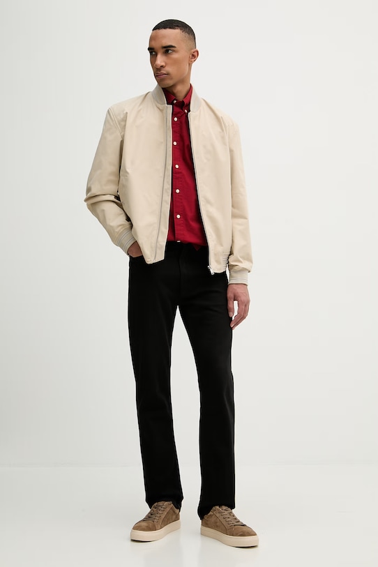 Tommy Hilfiger koszula męska bawełniana MW0MW42630 bordowy SS26