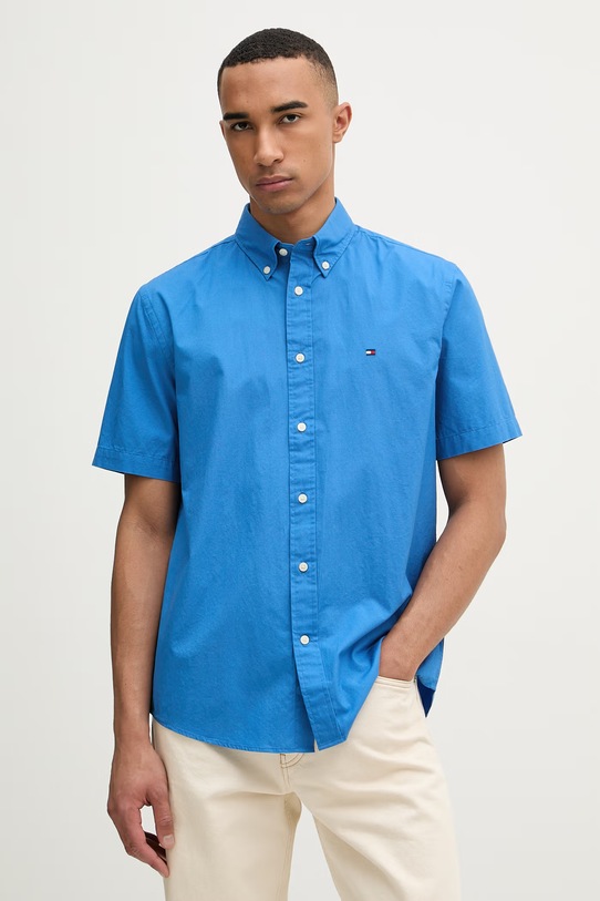 Tommy Hilfiger koszula męska bawełniana niebieski MW0MW42630