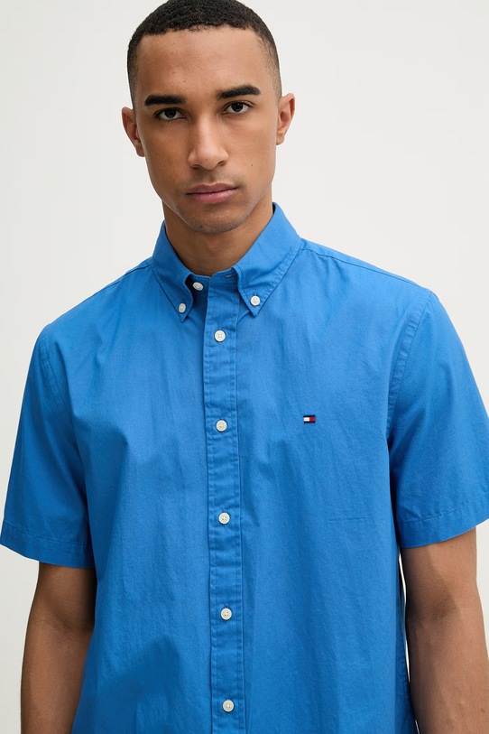 Tommy Hilfiger koszula męska bawełniana niebieski MW0MW42630