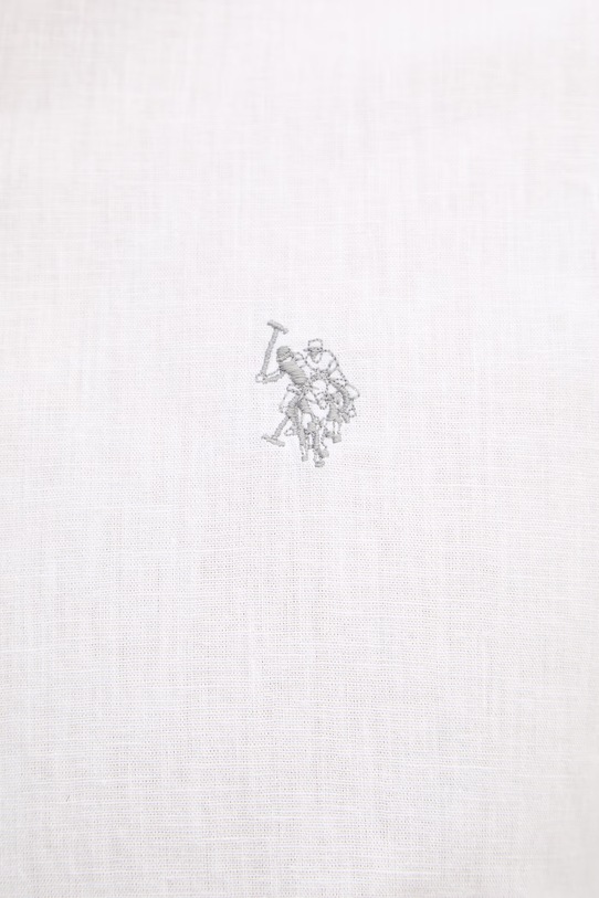 U.S. Polo Assn. koszula z dodatkiem lnu LINEN BLEND LS MUP3248 biały