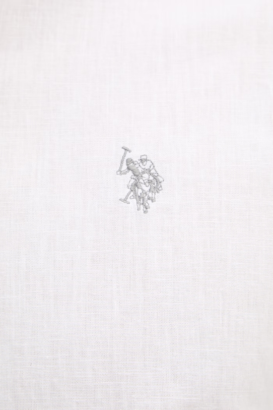 U.S. Polo Assn. koszula z dodatkiem lnu LINEN BLEND LS MUP3248 biały