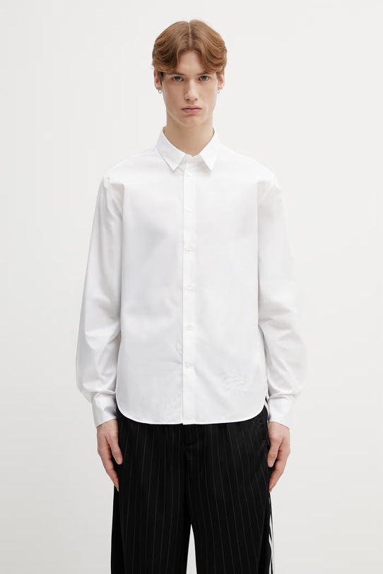 Maison Kitsuné cotton shirt Handwriting classic white QM00420WC0026