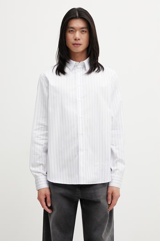 Maison Kitsuné koszula bawełniana męska biały QM00423WC5090