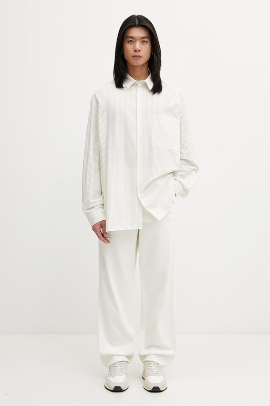 Maison Kitsuné koszula bawełniana męska QM00430WC5096 beżowy