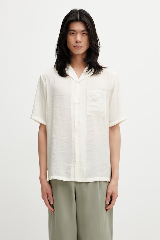 Maison Kitsuné Bali Resort сорочка чоловіча бежевий QM00409WF4061