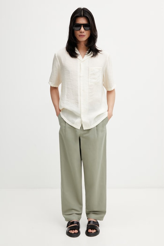 Maison Kitsuné Bali Resort сорочка чоловіча QM00409WF4061 бежевий