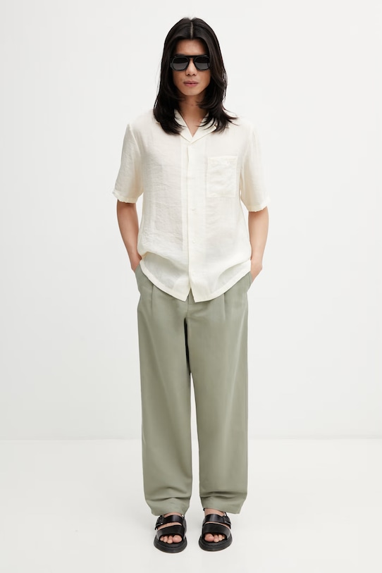 Maison Kitsuné Bali Resort сорочка чоловіча QM00409WF4061 бежевий