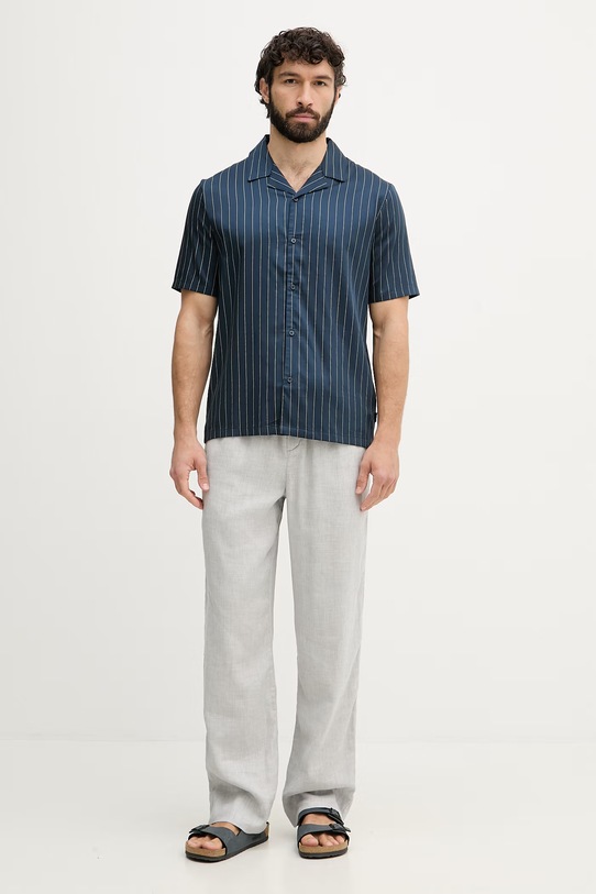 Calvin Klein πουκάμισο ανδρικό με μοντάλ LV00NM2991 σκούρο μπλε SS26