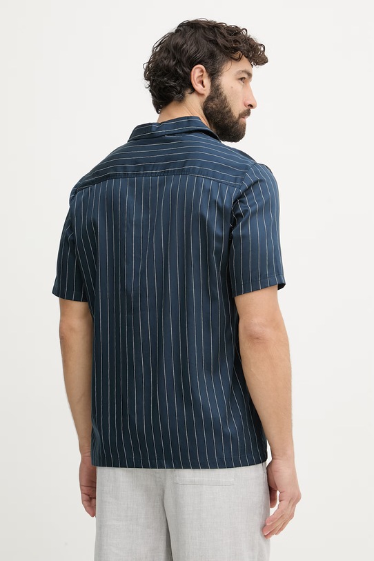 Ρούχα Calvin Klein πουκάμισο ανδρικό με μοντάλ LV00NM2991 σκούρο μπλε