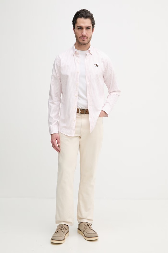 Aeronautica Militare koszula bawełniana CA1320UCT03532 różowy SS26