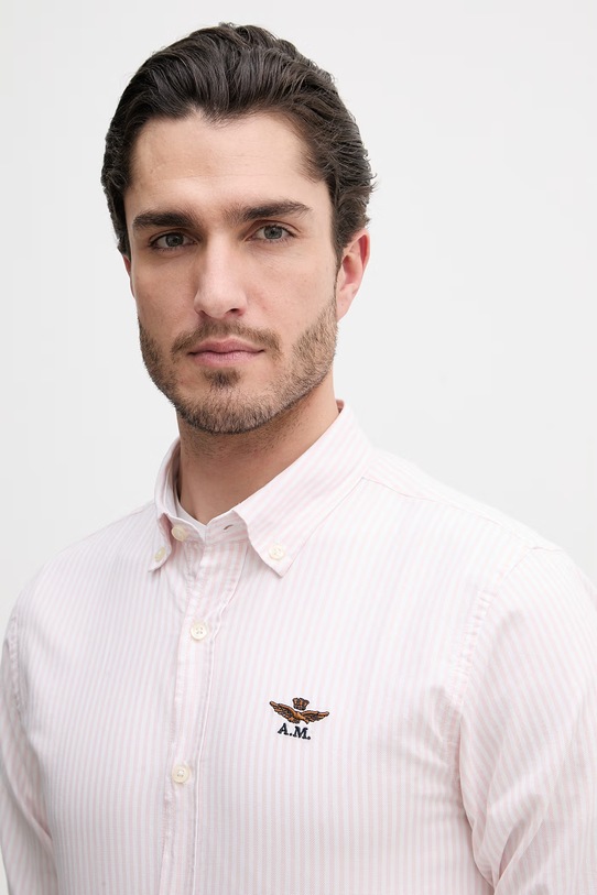 Aeronautica Militare koszula bawełniana różowy CA1320UCT03532