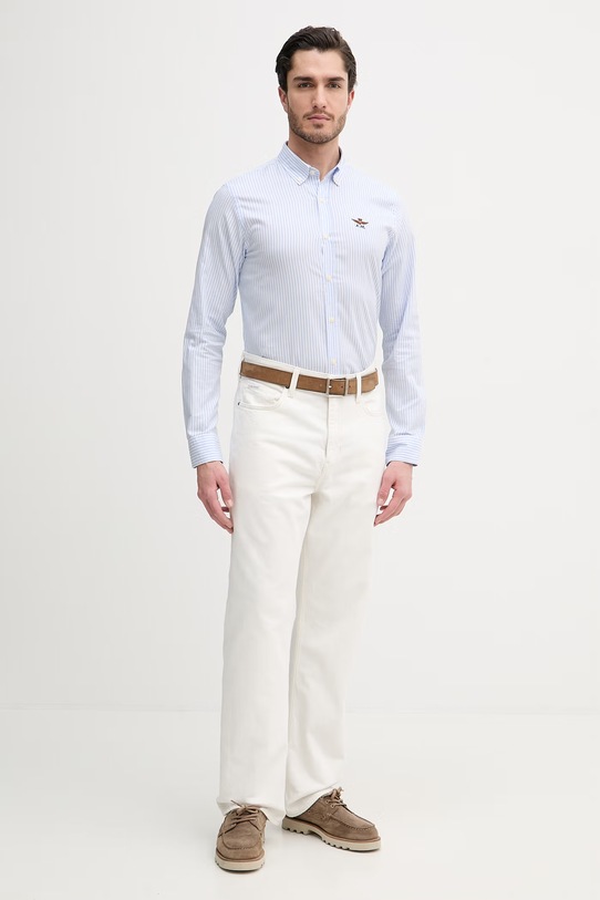 Aeronautica Militare koszula bawełniana CA1320UCT03532 niebieski SS26