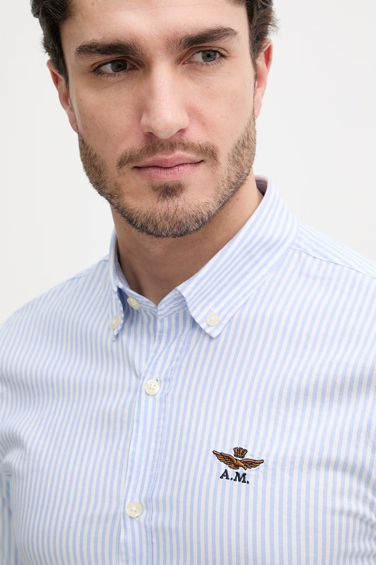Aeronautica Militare koszula bawełniana niebieski CA1320UCT03532