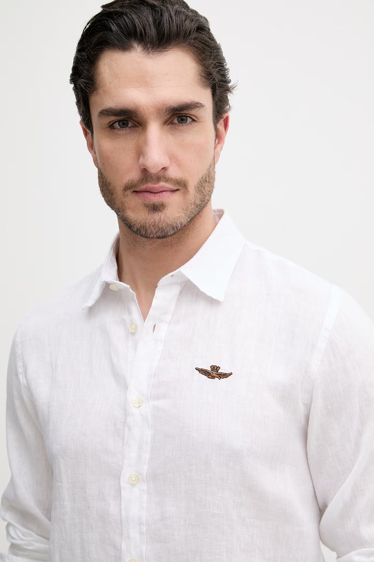 Aeronautica Militare koszula lniana biały CA1321UCT03089