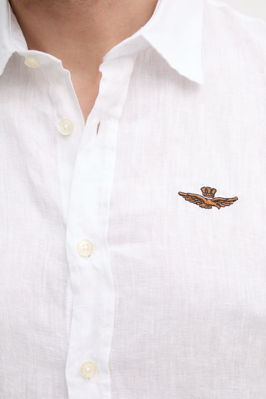 Aeronautica Militare koszula lniana CA1321UCT03089 biały