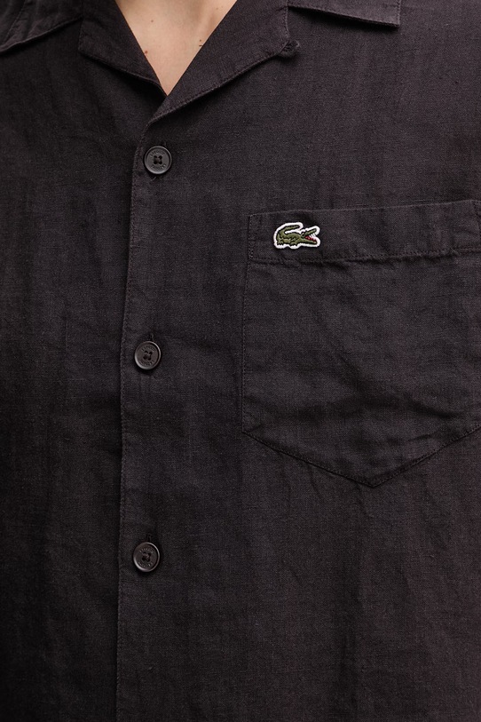 Lacoste koszula męska lniana CH2339 brązowy