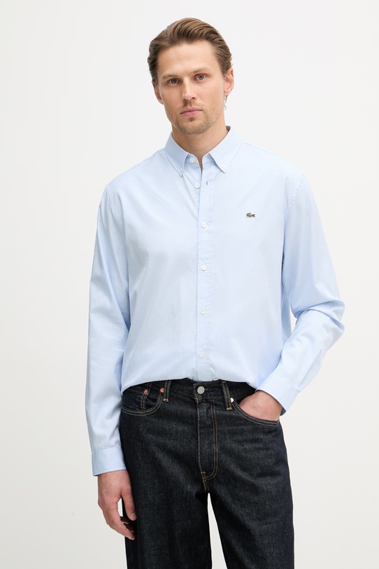 Lacoste koszula męska bawełniana niebieski CH2433