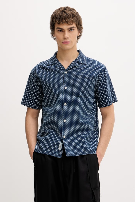 Guess Jeans πουκάμισο ανδρικό βαμβακερό μπλε M6GHB6.D8381