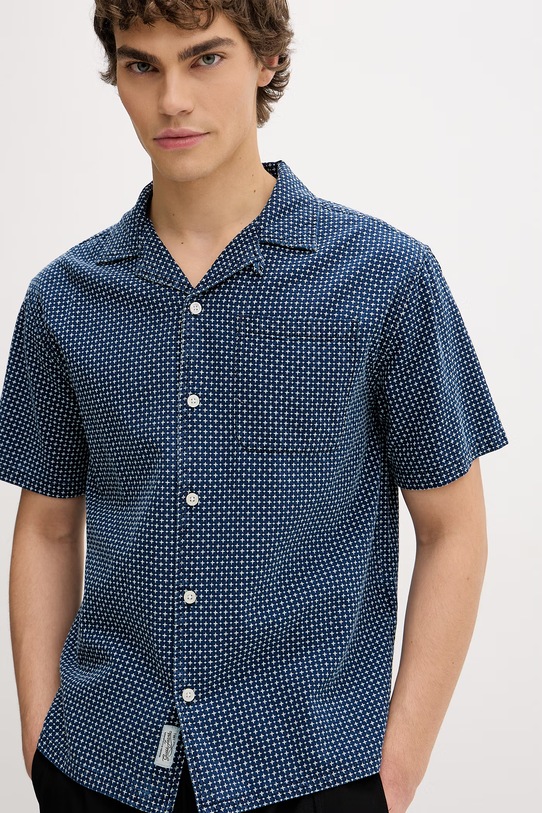 Guess Jeans πουκάμισο ανδρικό βαμβακερό μπλε M6GHB6.D8381