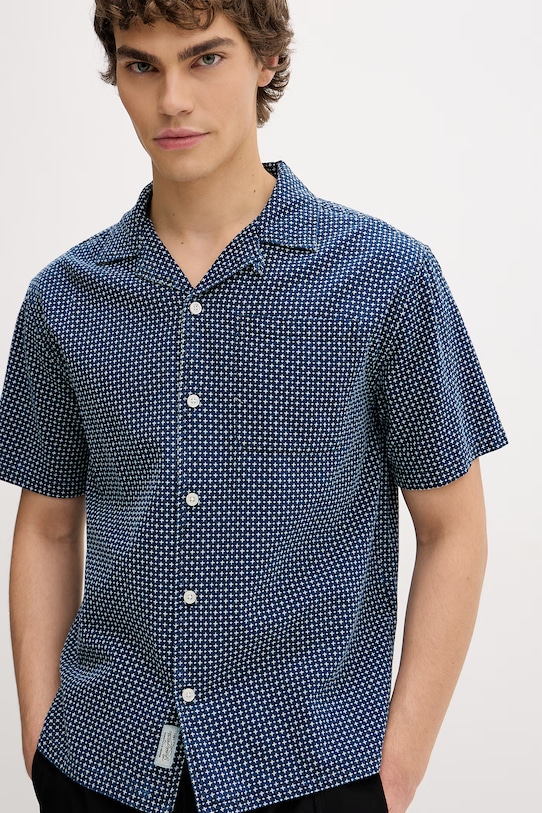 Guess Jeans πουκάμισο ανδρικό βαμβακερό μπλε M6GHB6.D8381