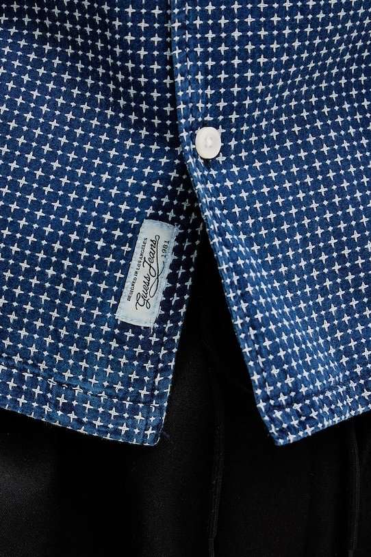 Guess Jeans πουκάμισο ανδρικό βαμβακερό M6GHB6.D8381 μπλε