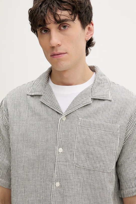 Guess Jeans koszula męska z dodatkiem lnu szary M6GHB6.WO551