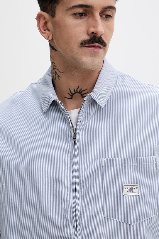 Guess Jeans koszula męska bawełniana niebieski M6GH04.WO361