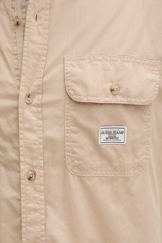 Guess Jeans koszula safari męska bawełniana M6GH60.WN861 beżowy