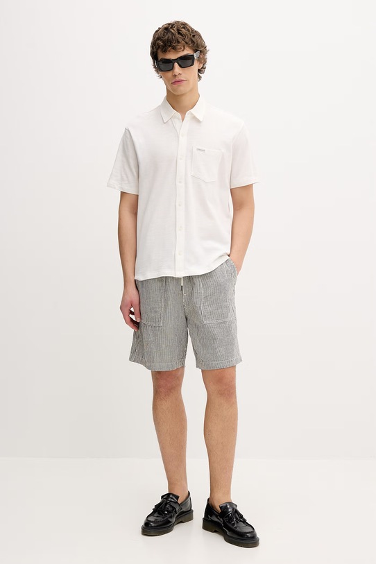 Guess Jeans koszula męska bawełniana M6GP02.KE731 beżowy SS26