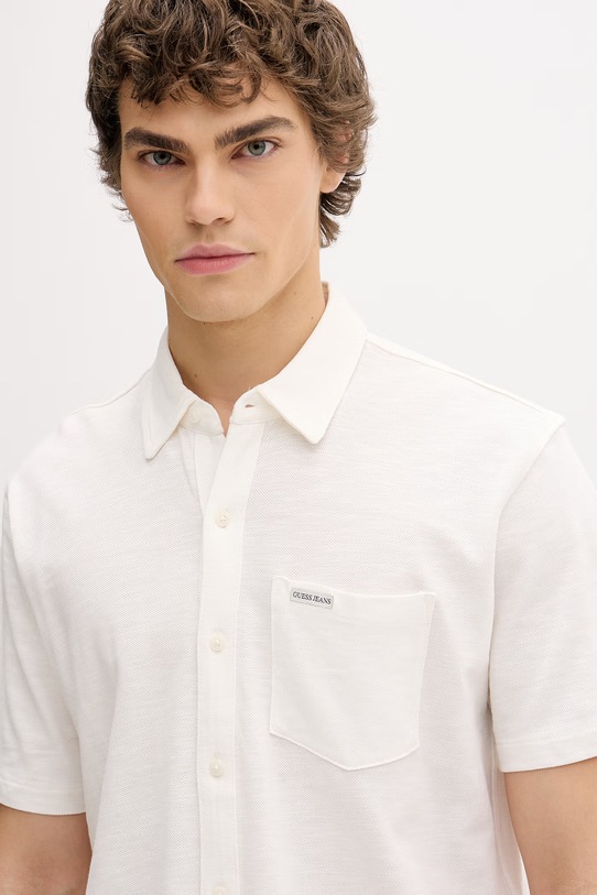 Guess Jeans koszula męska bawełniana beżowy M6GP02.KE731