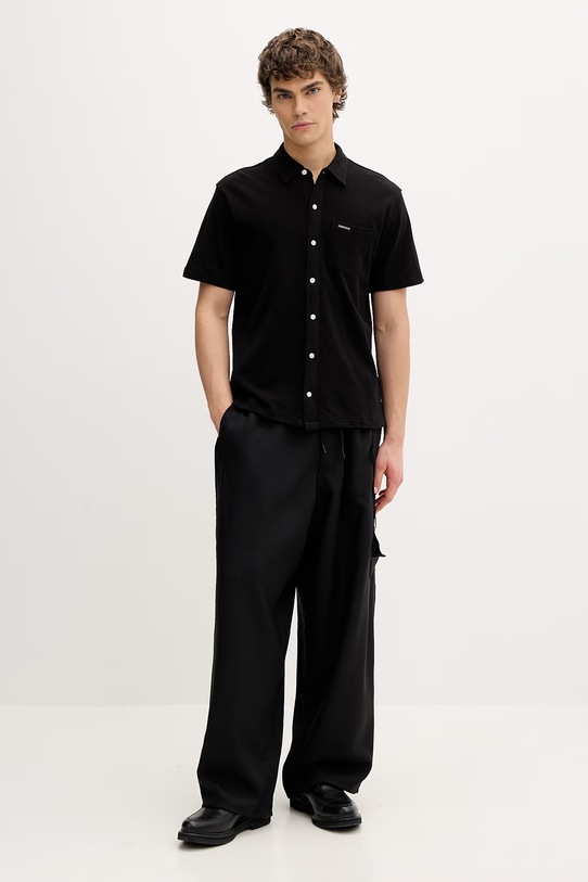 Guess Jeans Košeľa pánska bavlnená M6GP02.KE731 čierna SS26