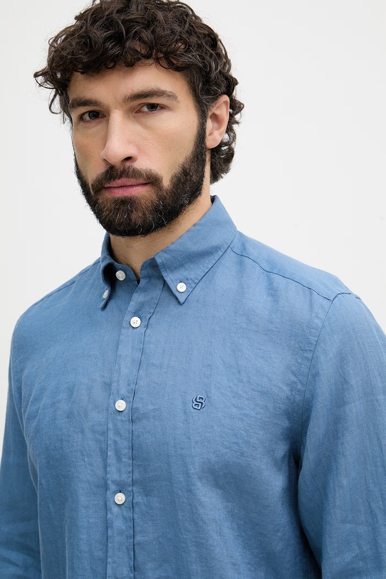 BOSS сорочка чоловіча лляна LIAM блакитний 50556077