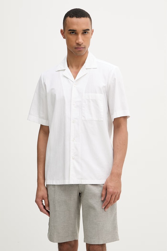 BOSS Orange camicia da uomo in cotone beige 50559321