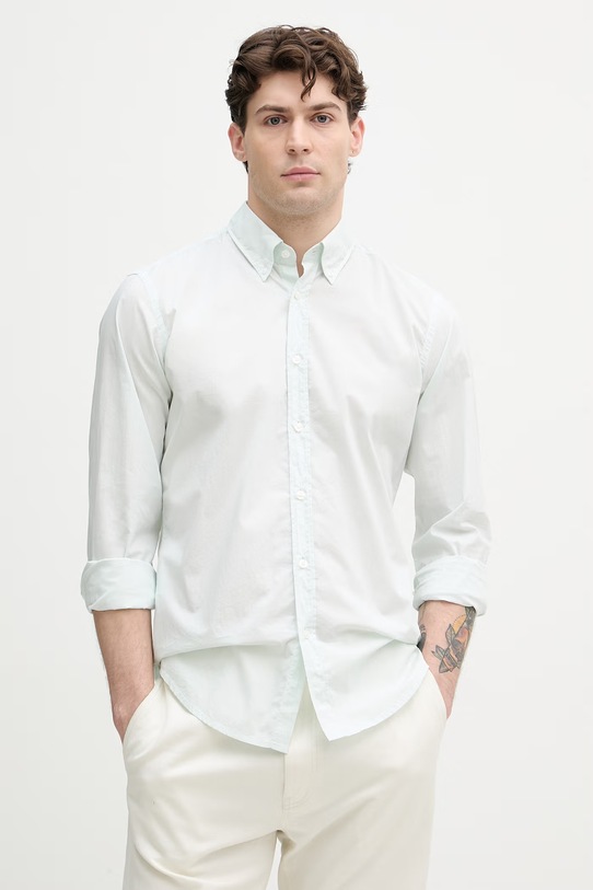 BOSS Orange koszula męska bawełniana turkusowy 50559627