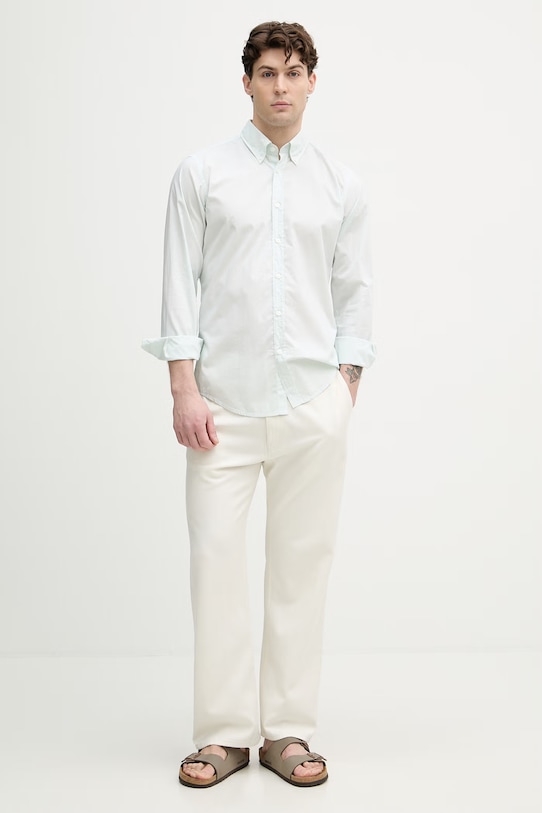 BOSS Orange koszula męska bawełniana 50559627 turkusowy SS26