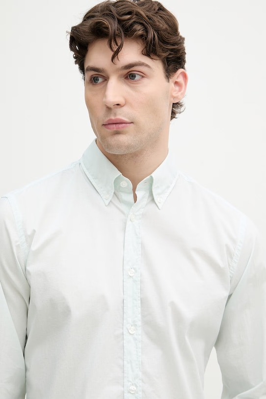 BOSS Orange koszula męska bawełniana turkusowy 50559627