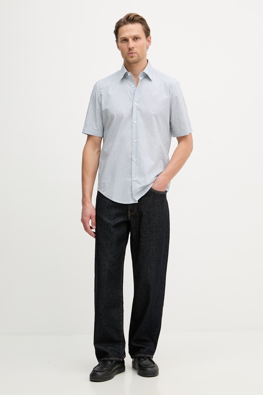 BOSS Orange koszula męska bawełniana 50559628 niebieski SS26