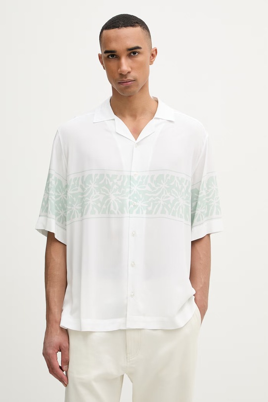 BOSS Orange koszula męska z wiskozy beżowy 50559633