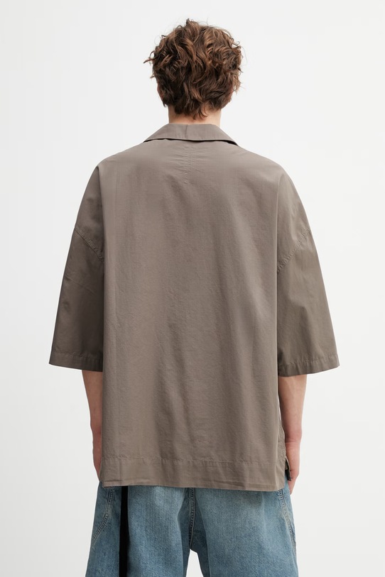 Odzież Rick Owens DRKSHDW Magnum Tommy koszula safari bawełniana męska DU01F4290.CR brązowy