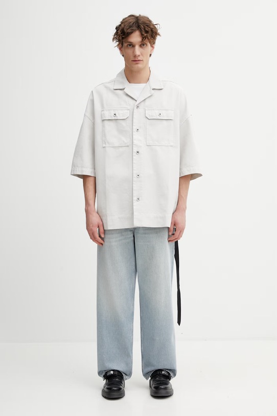 Rick Owens DRKSHDW Magnum Tommy koszula bawełniana męska DU01F4290.CVS beżowy