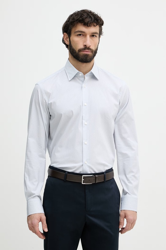 BOSS koszula męska bawełniana z elastanem JOE niebieski 50560577