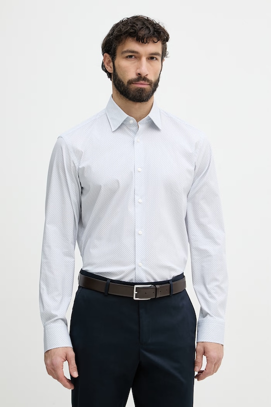 BOSS koszula męska bawełniana z elastanem JOE niebieski 50560577