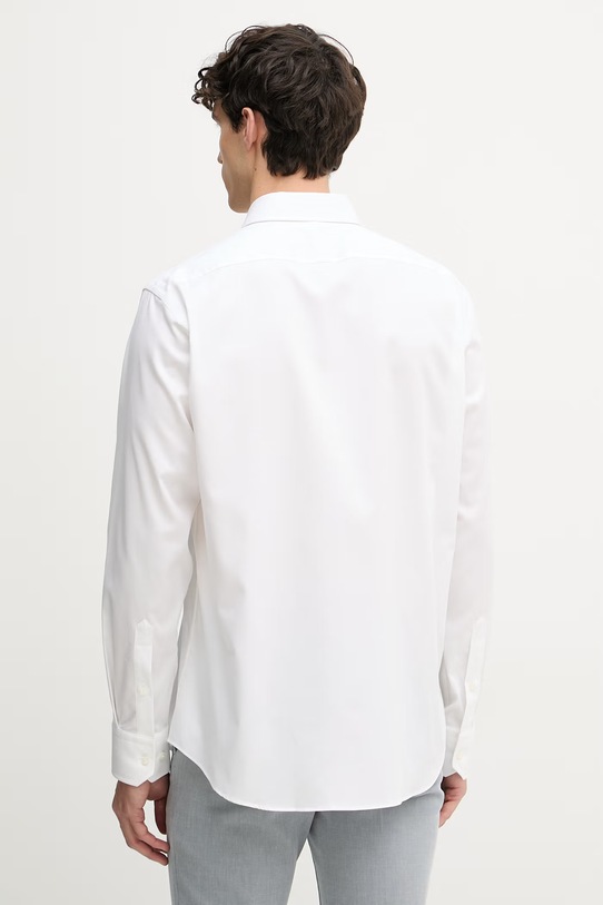 Ρούχα BOSS Πουκάμισο Ανδρικό βαμβακερό με ελαστάν JOE 50560583 λευκό