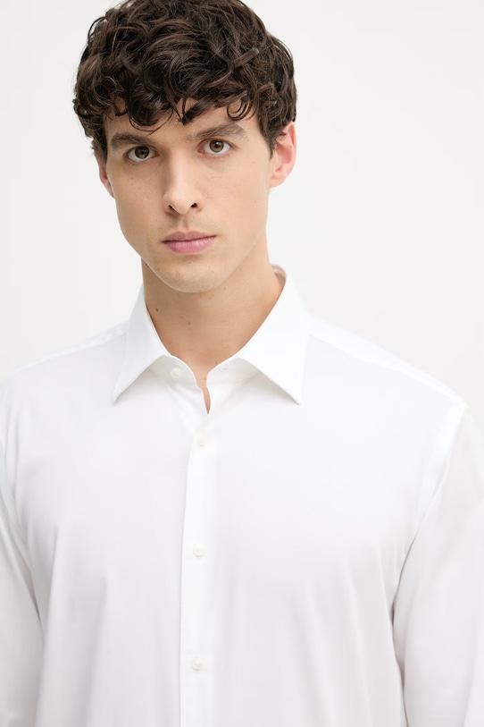 BOSS Πουκάμισο Ανδρικό βαμβακερό με ελαστάν JOE λευκό 50560583