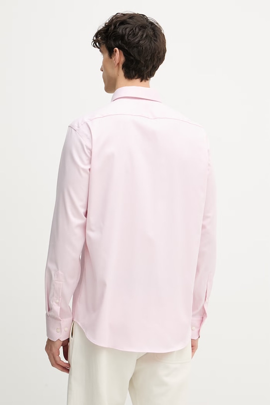 Ρούχα BOSS πουκάμισο ανδρικό βαμβακερό με ελαστάνη JOE 50560583 ροζ