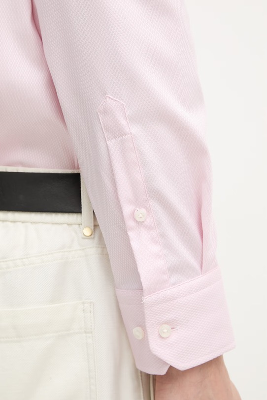 BOSS πουκάμισο ανδρικό βαμβακερό με ελαστάνη JOE 50560583 ροζ