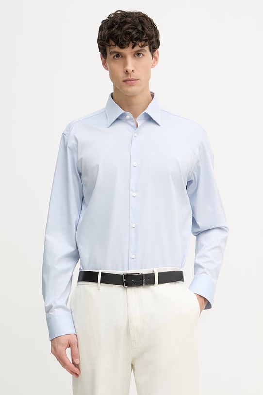 BOSS koszula męska bawełniana z elastanem JOE niebieski 50560583
