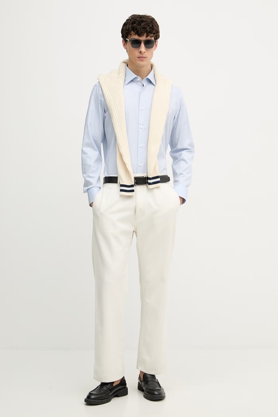 BOSS koszula męska bawełniana z elastanem JOE 50560583 niebieski SS26