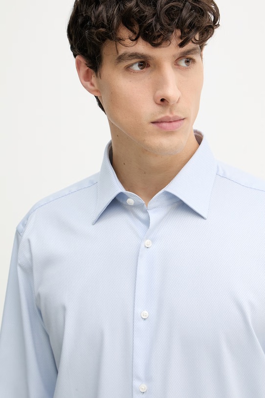 BOSS koszula męska bawełniana z elastanem JOE niebieski 50560583