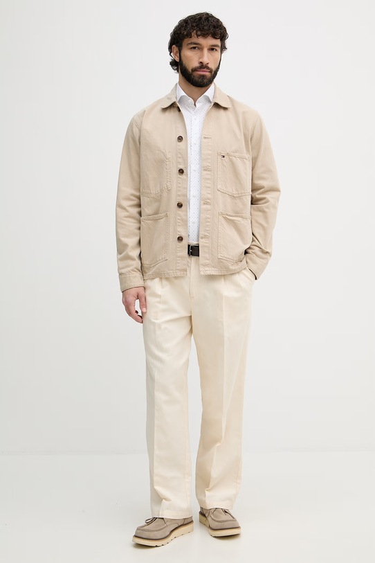 BOSS koszula bawełniana z elastanem HANK 50560687 biały SS26